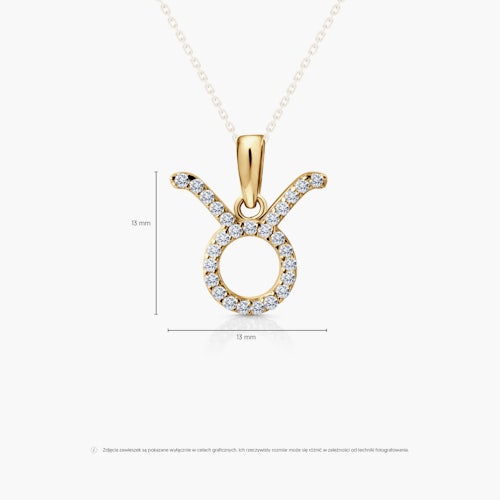 Zawieszka byk SAVICKI: złota, cyrkonie